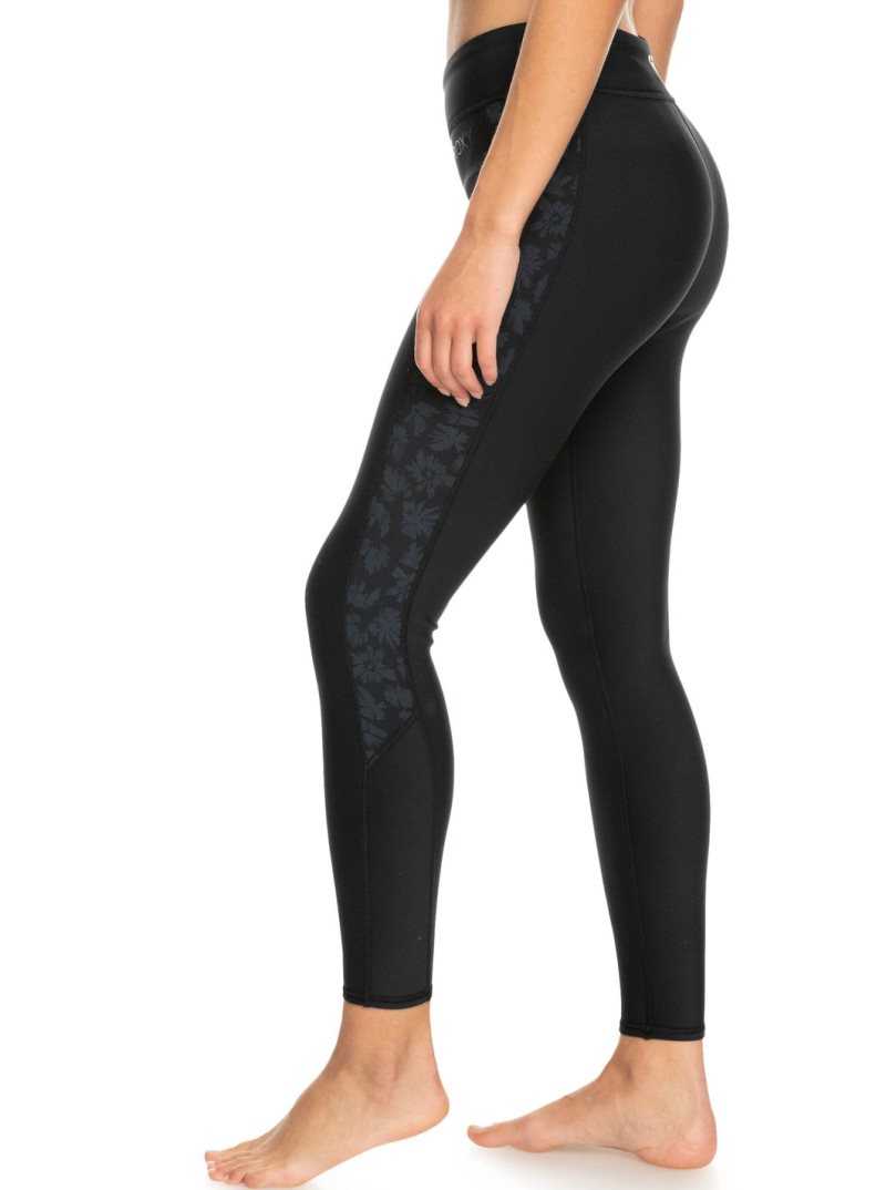 Roxy 1mm Swell Series Neoprene Surf Leggings Black | QYBVG-6472