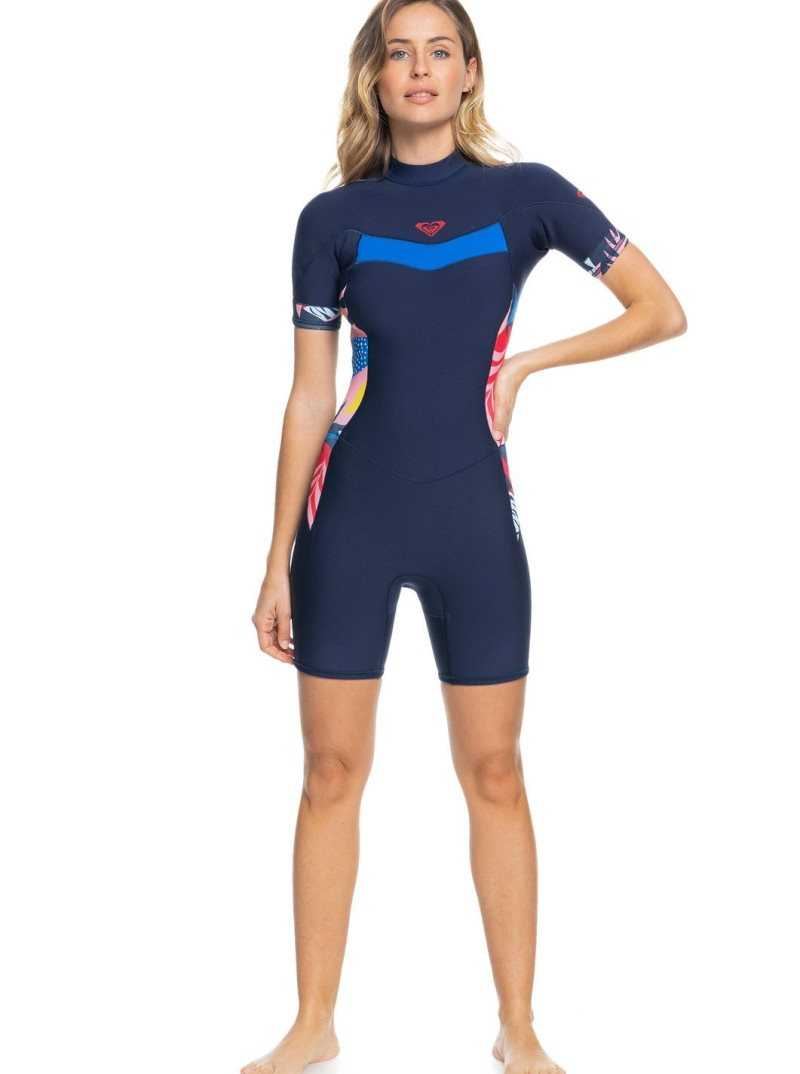 Roxy 2/2mm Syncro S/SL Springsuit Navy Nights/Yacht Blue | XNUKF-2013