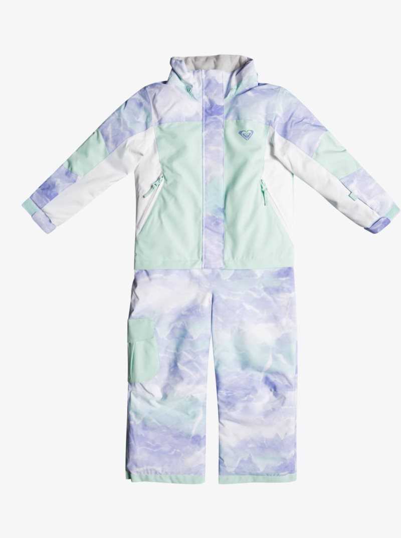 Roxy 2-7 Sparrow Jumpsuit Snow Suit Fair Aqua Seous Rg | YZAGU-5273