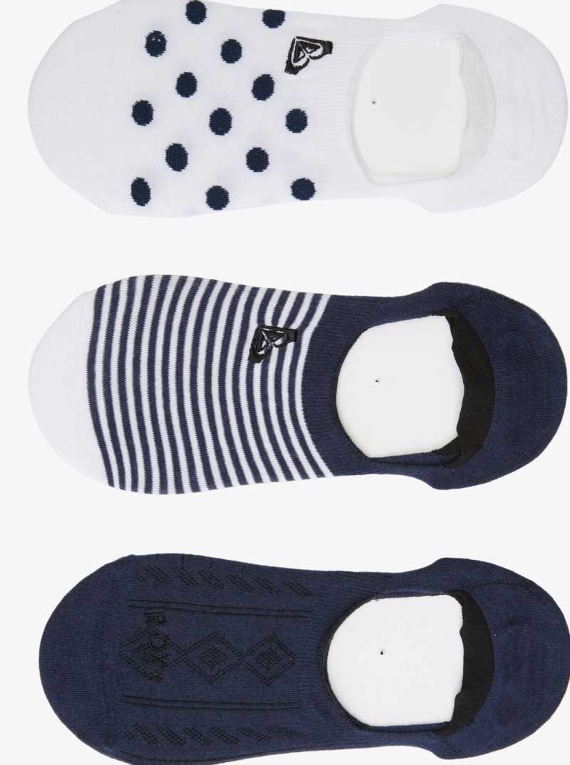 Roxy 3 Pack No-Show Liner Socks Mood Indigo | NBZGL-2310