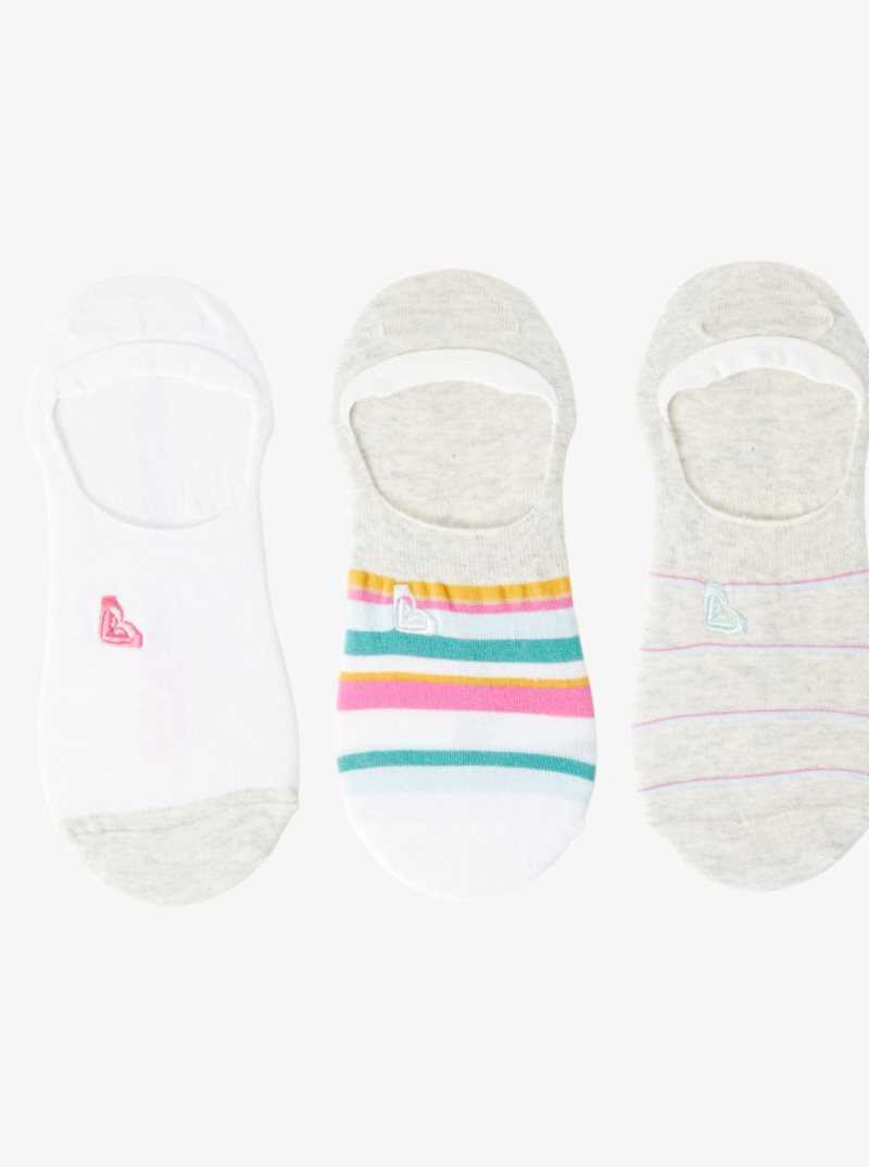 Roxy 3-Pack No-Show Socks Oatmeal Heather | VYKPW-1347