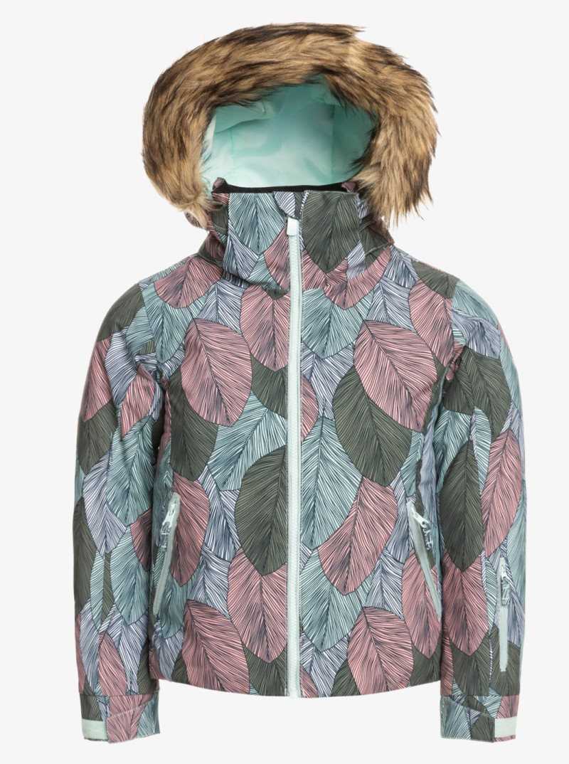 Roxy 4-16 American Pie Insulated Snow Jacket Fair Aqua La Palmeraie Rg | HJUPC-0461