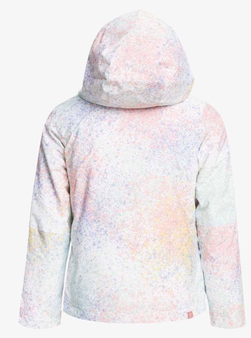 Roxy 4-16 Jetty Insulated Snow Jacket Bright White Splash | YWGRJ-0896