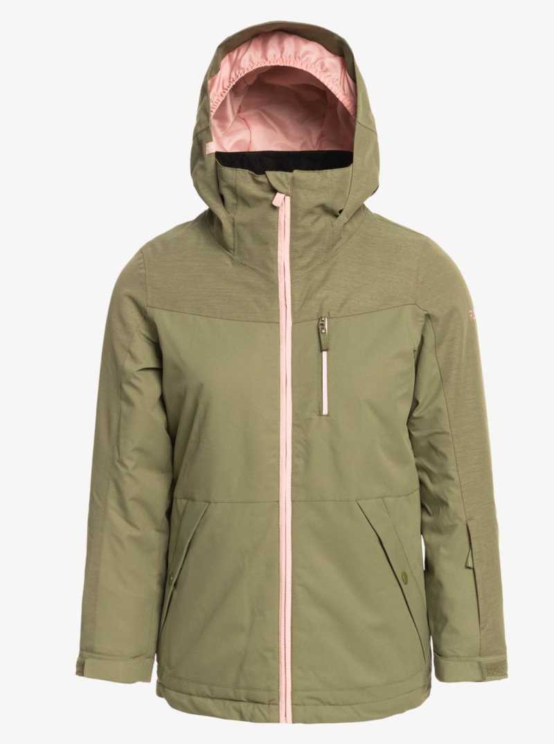 Roxy 4-16 Presence Insulated Parka Snow Jacket Deep Lichen Green | PTMEL-3208