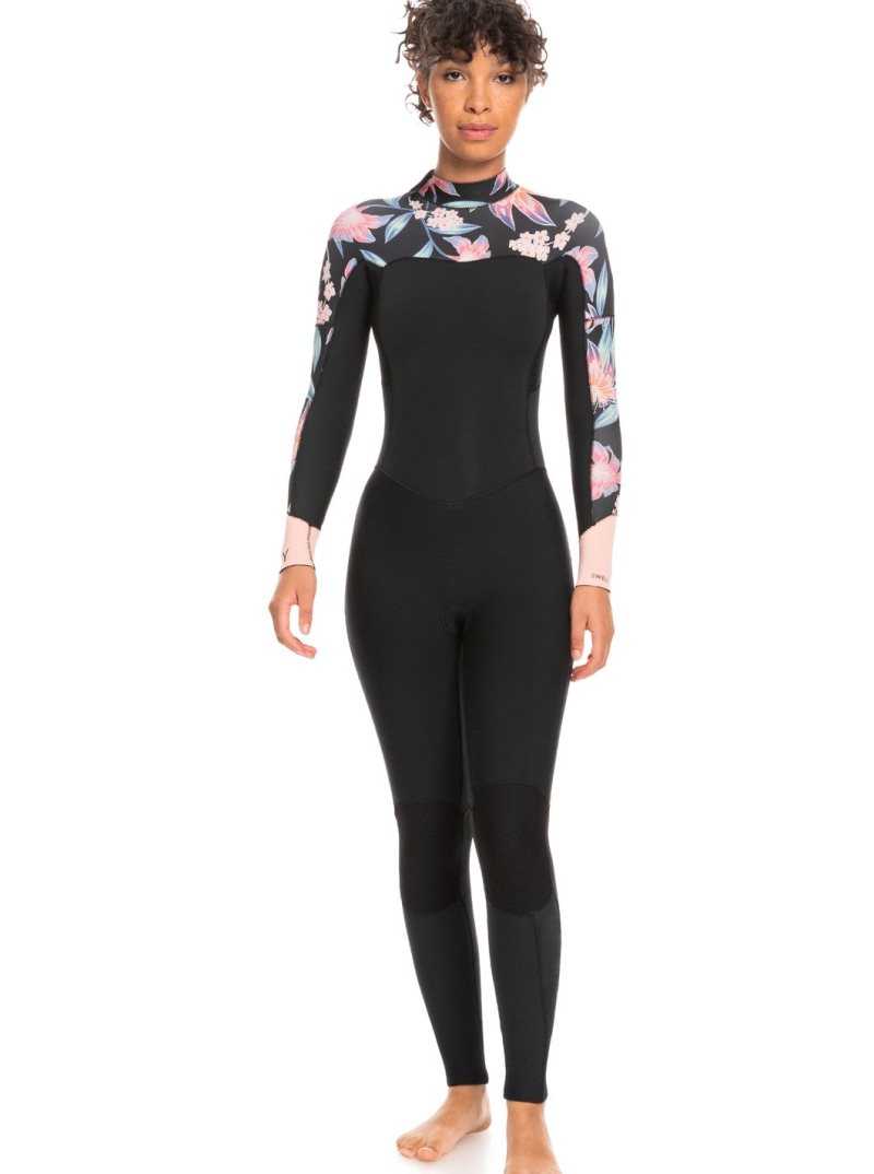 Roxy 4/3mm Swell Series Back Zip Wetsuit Anthracite Paradise Found S | PDTAL-8761