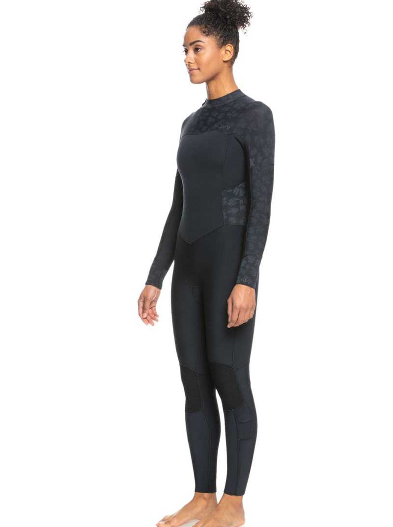 Roxy 5/4/3mm Swell Series Back Zip Wetsuit Black | ZBHOI-7960