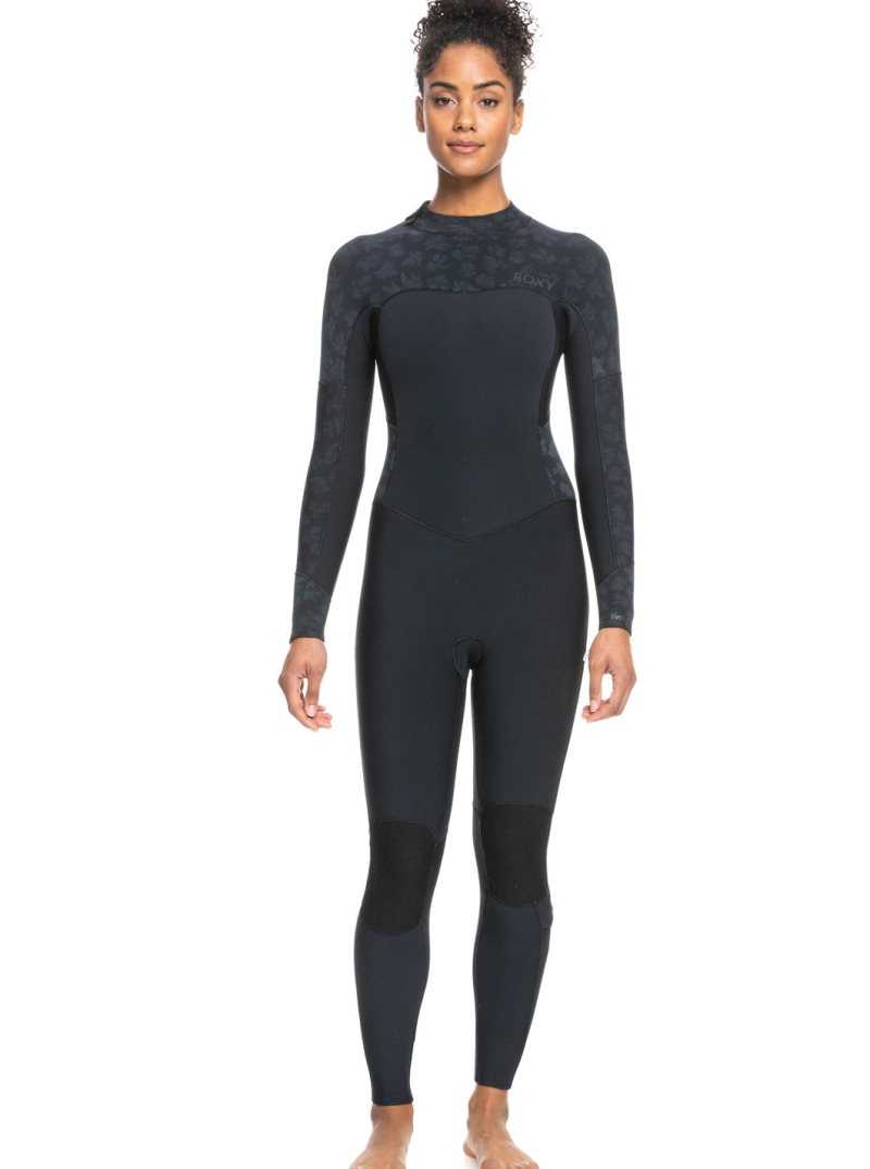 Roxy 5/4/3mm Swell Series Back Zip Wetsuit Black | ZBHOI-7960