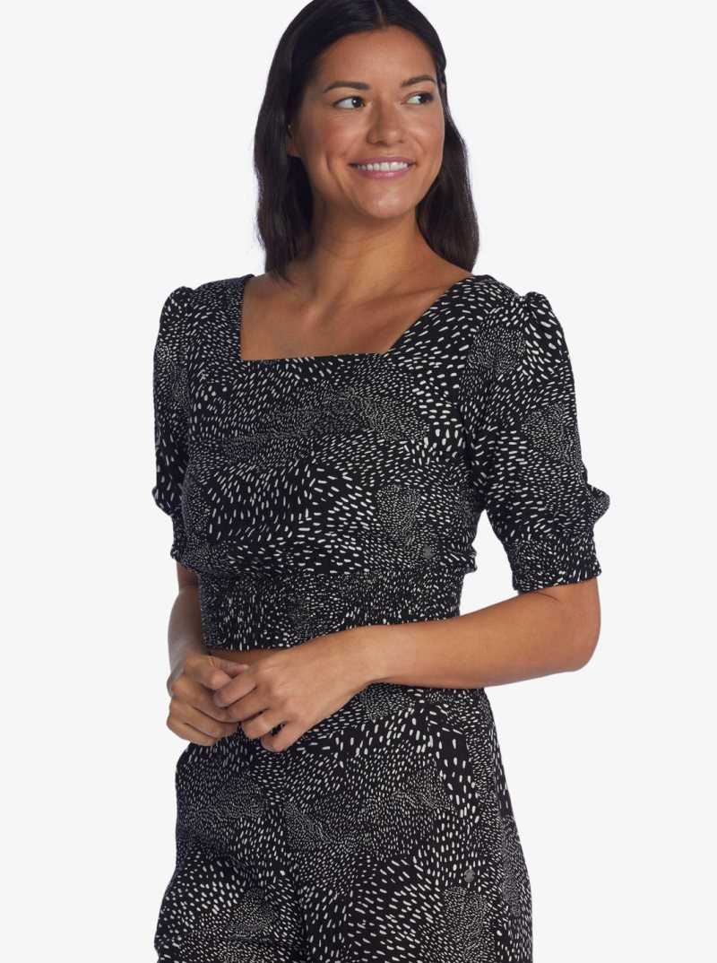 Roxy Abundant Swell Woven Top Anthracite Lovely Day | VBAHU-9670