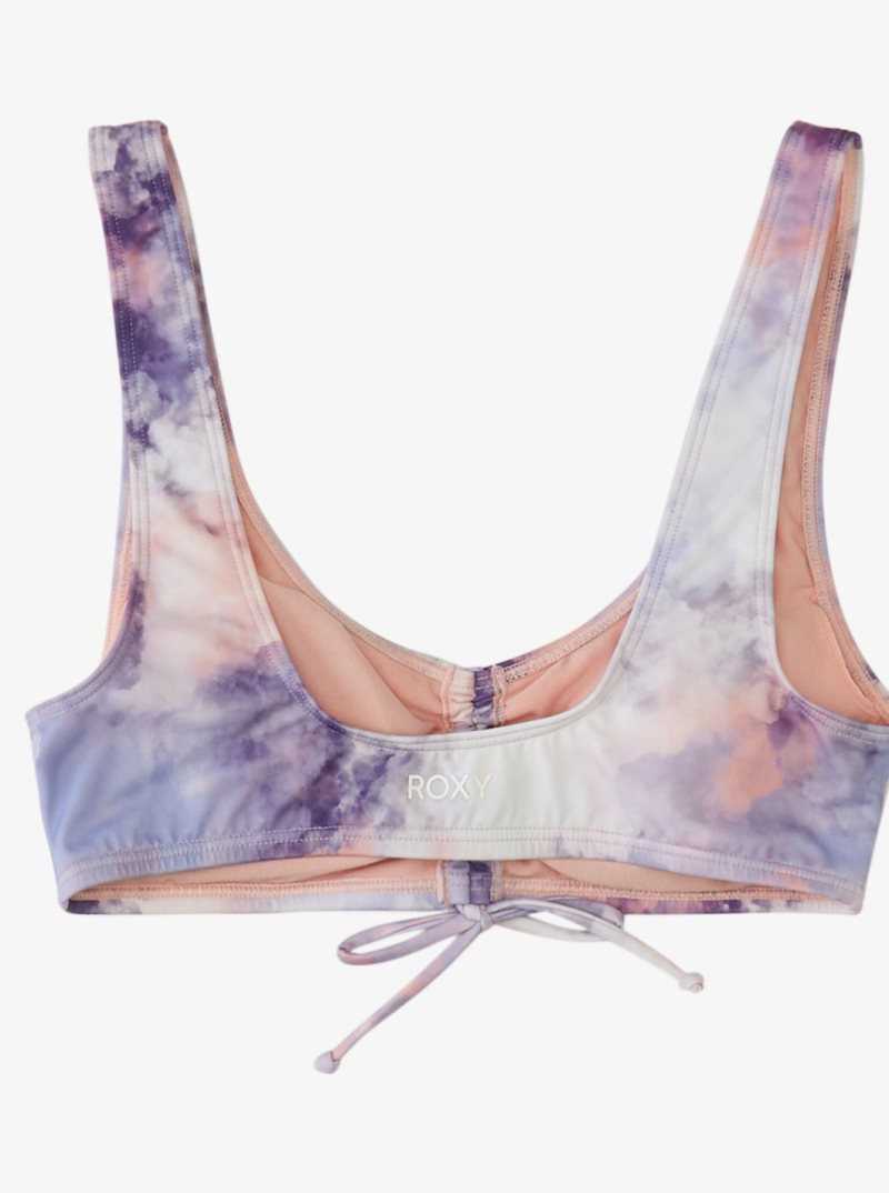 Roxy Active Athletic Bralette Bikini Top Mellow Rose Cloud Colors | BEHAR-5293