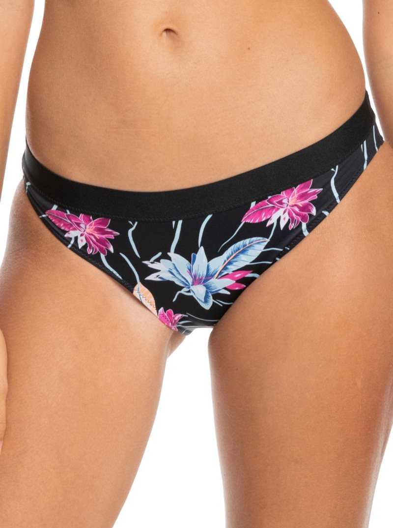 Roxy Active Bikini Bottoms Anthracite Floral Flow | BHAIQ-1537