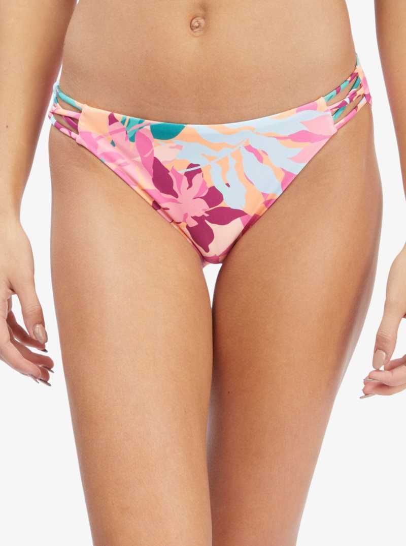 Roxy Active Full Bikini Bottoms Cantaloupe Tropi Palm | GMUEH-3075