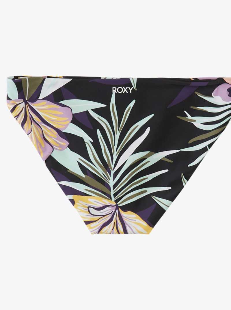 Roxy Active Full Bikini Bottoms True Black Fasso S | FMEIZ-4768