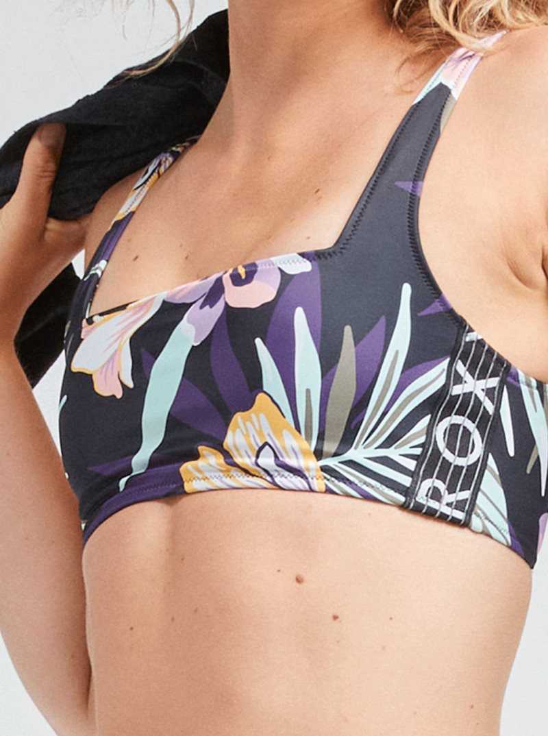 Roxy Active Halter Bikini Top True Black Fasso S | OZBMR-0512