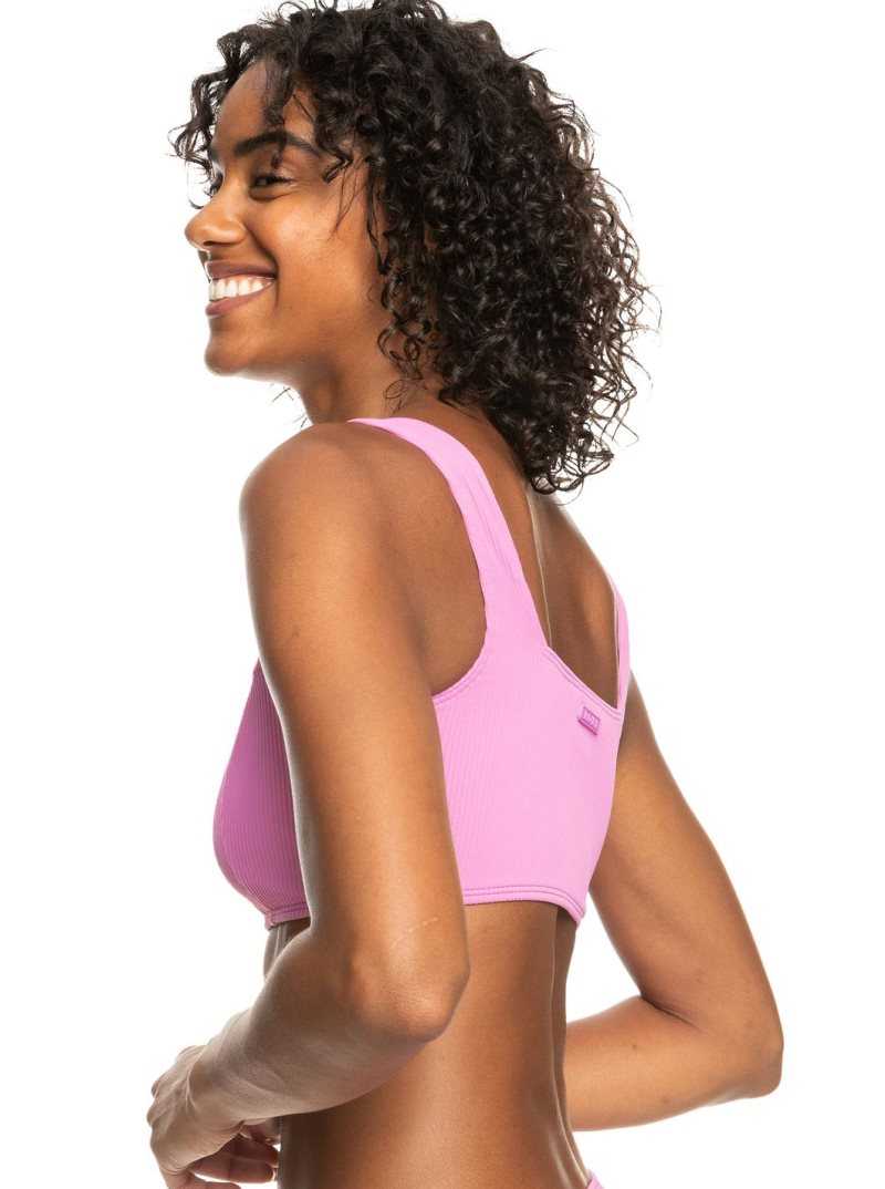 Roxy Active Rib Bralette Bikini Top Cyclamen | LROMT-4573