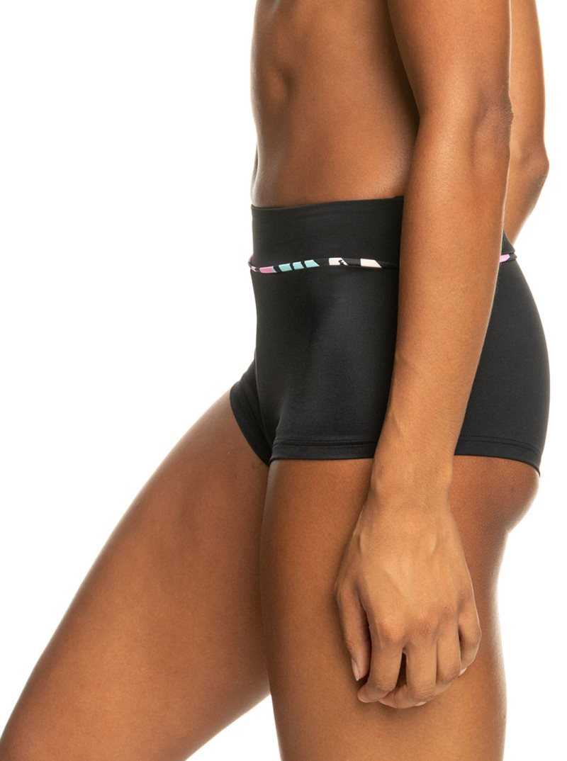 Roxy Active Shorty Bikini Bottoms Anthracite Zebra Jungle | OTWUE-8163