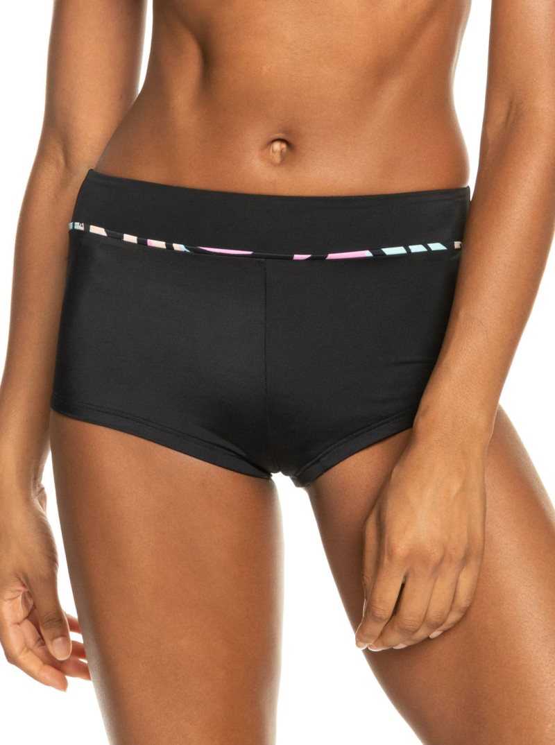 Roxy Active Shorty Bikini Bottoms Anthracite Zebra Jungle | OTWUE-8163