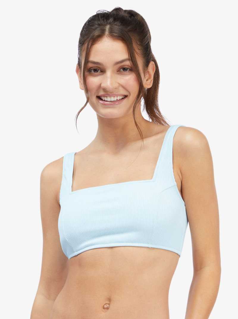 Roxy Active Tankini Sports Bra Bikini Top Cool Blue | TFHDE-1546