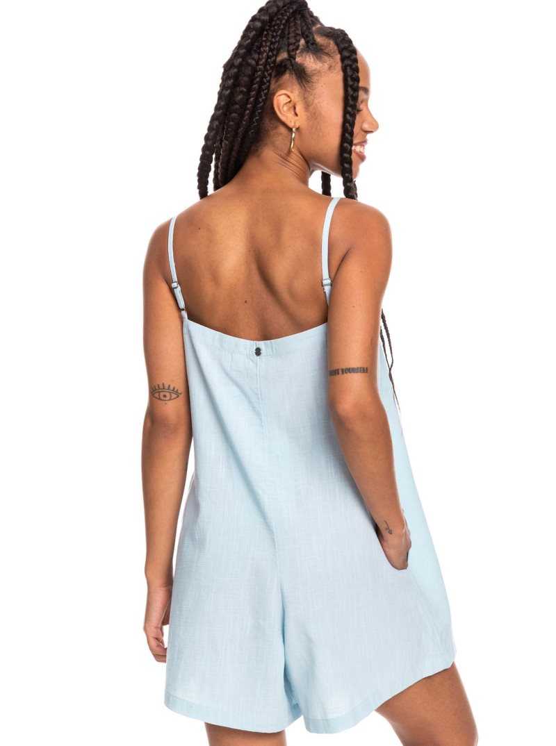 Roxy Afterglow Lights Romper Powder Blue | RYISQ-1274