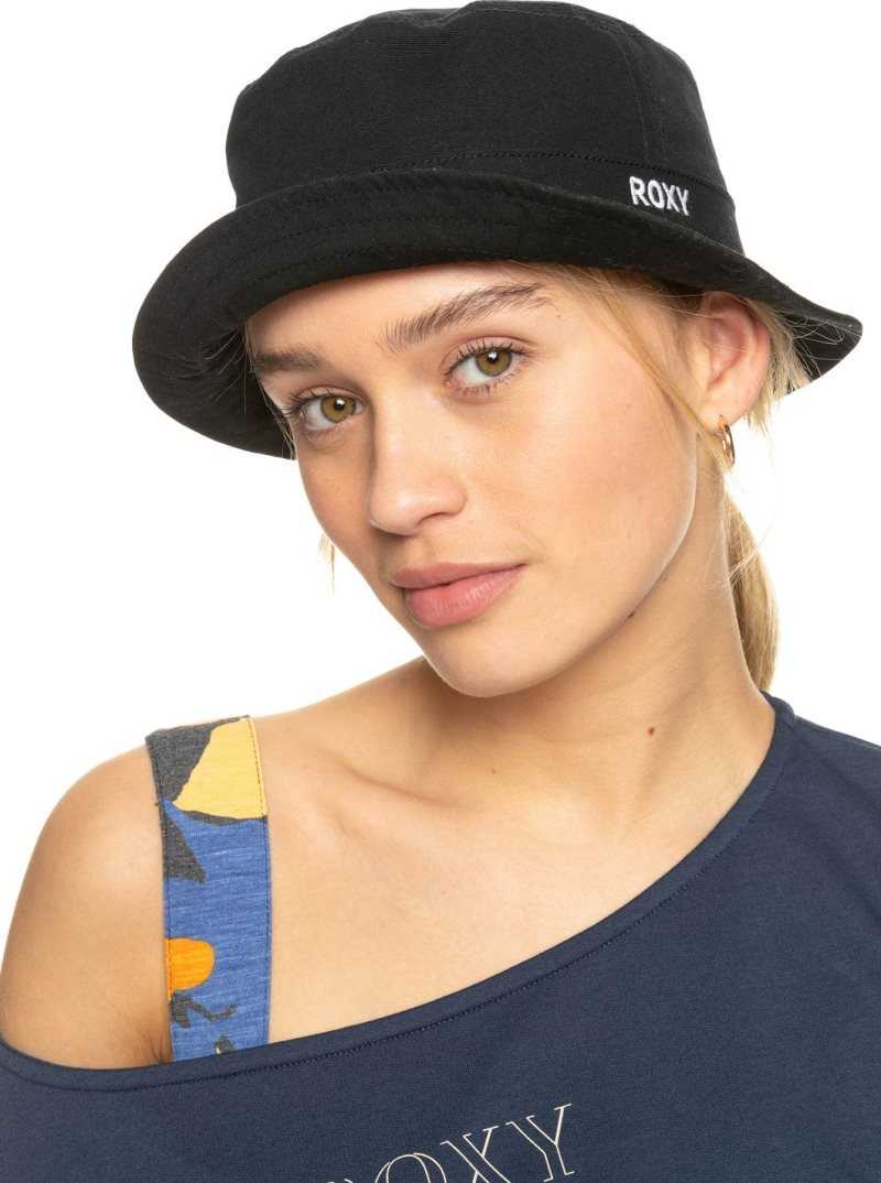 Roxy Almond Milk Bucket Hat Anthracite | QCBGJ-9820