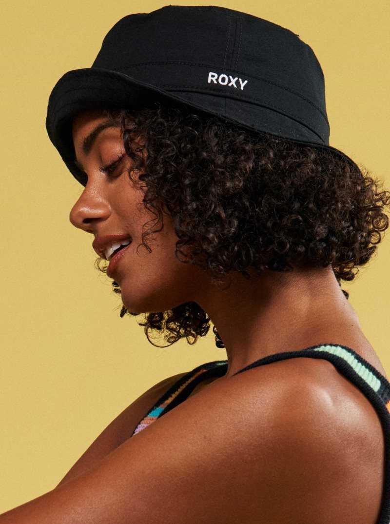 Roxy Almond Milk Bucket Hat Anthracite | QCBGJ-9820