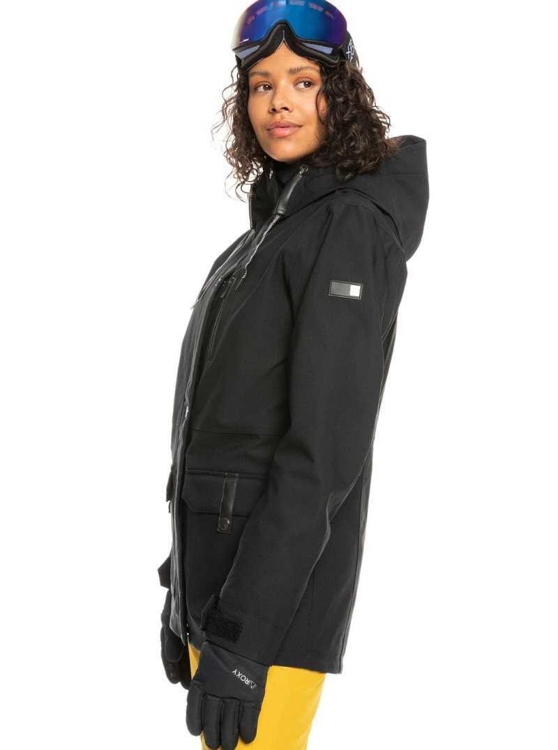 Roxy Andie Insulated Snow Jacket True Black | FHAXU-6587