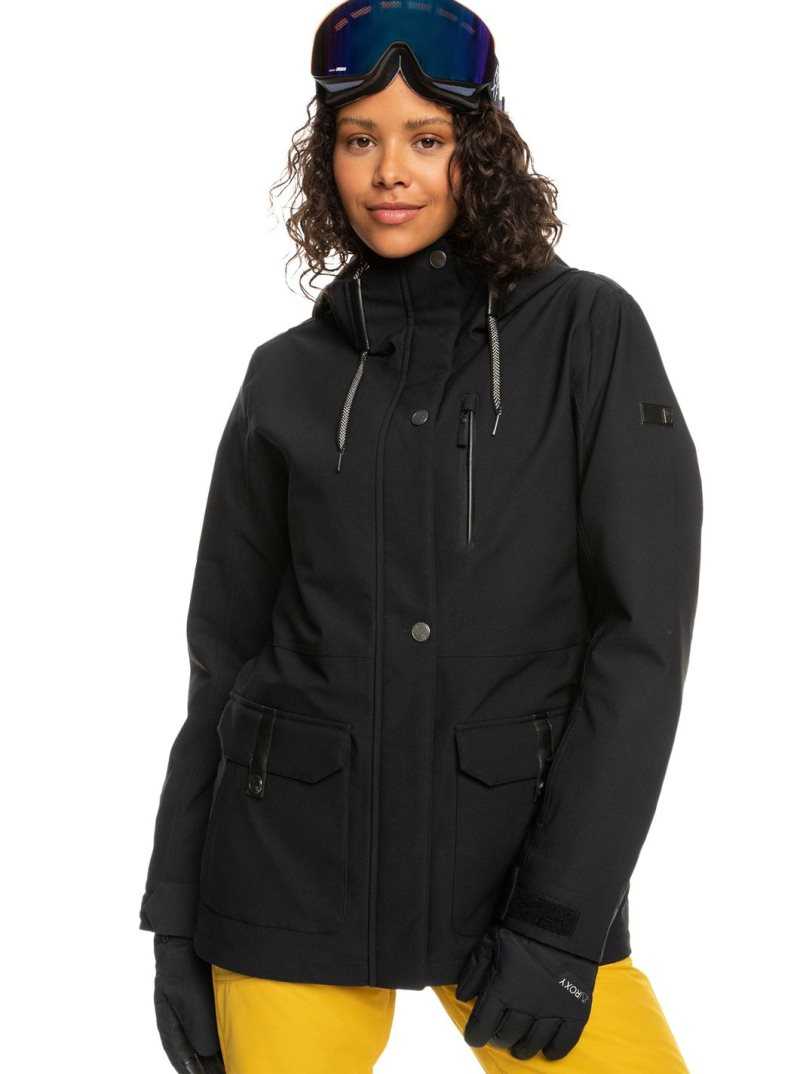 Roxy Andie Insulated Snow Jacket True Black | FHAXU-6587