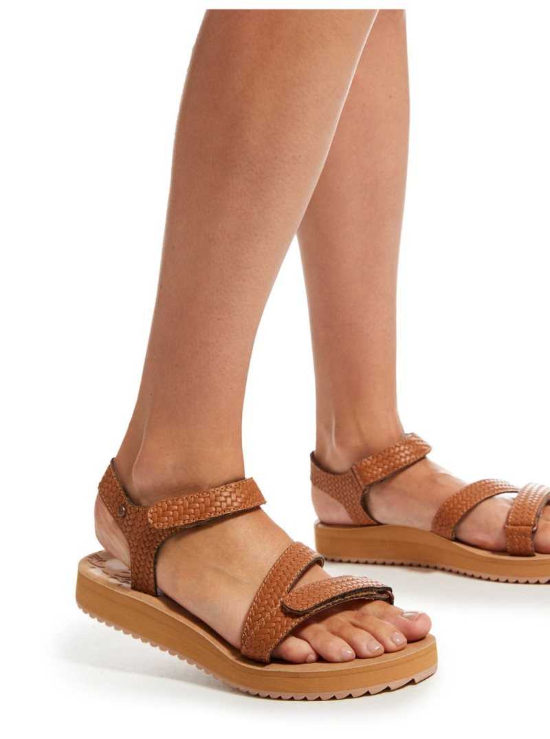 Roxy Anela Sandals Brown/Tan | YZLXU-7492