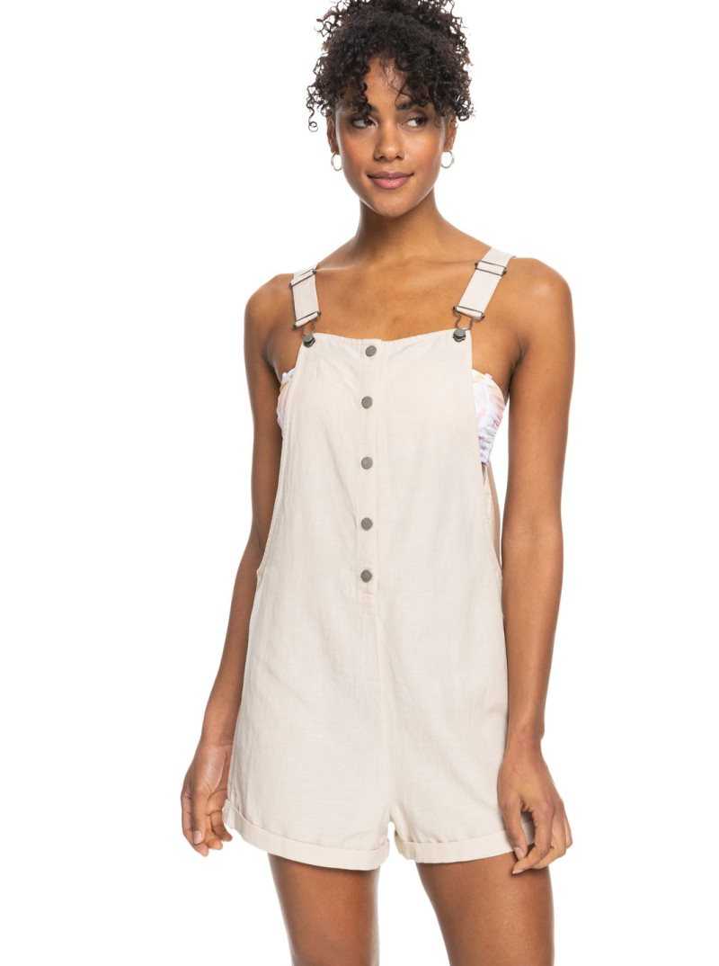 Roxy Back To Goodbye Short Overalls Tapioca | BLOJD-0416