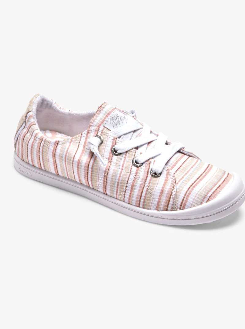 Roxy Bayshore Shoes Tan Pinstripe | NJXZQ-3170