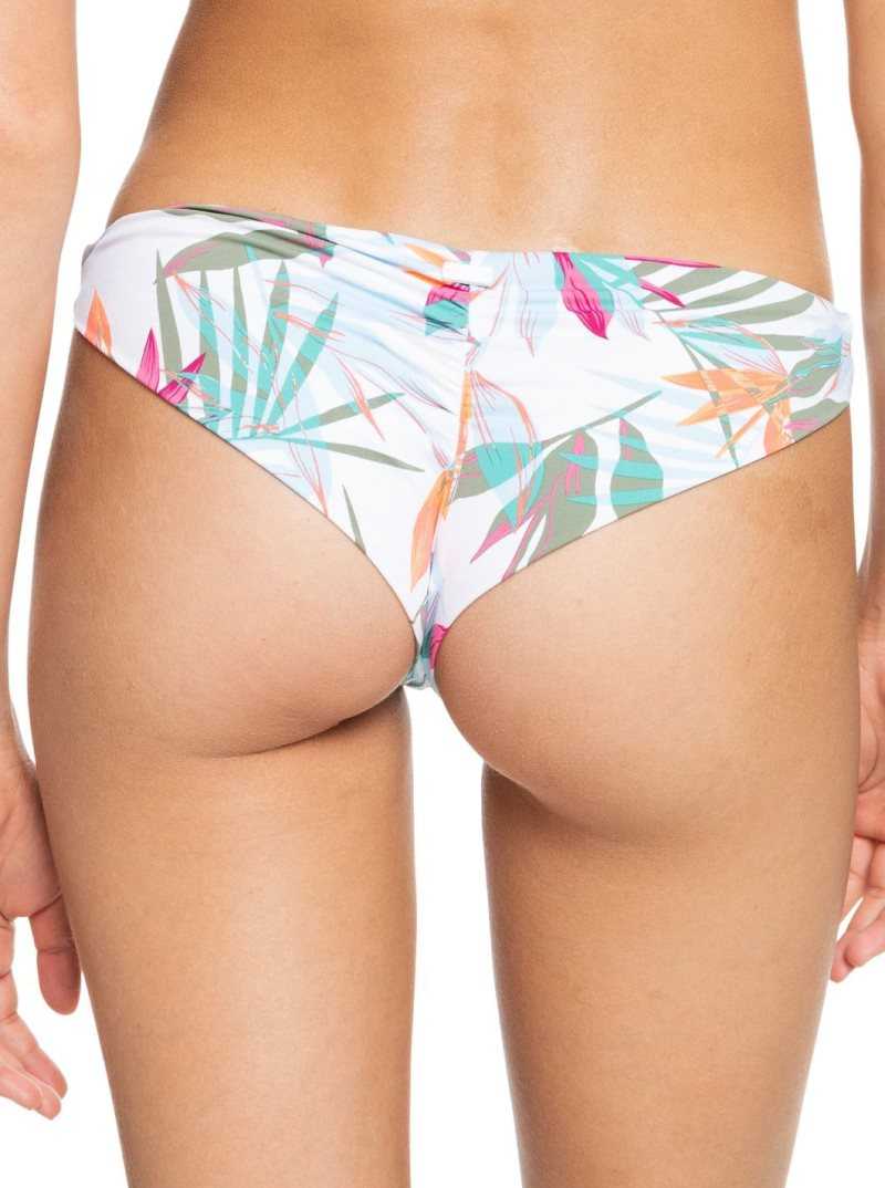 Roxy Beach Classics Cheeky Bikini Bottoms Bright White Floral Of Paradis | KYLFH-6783