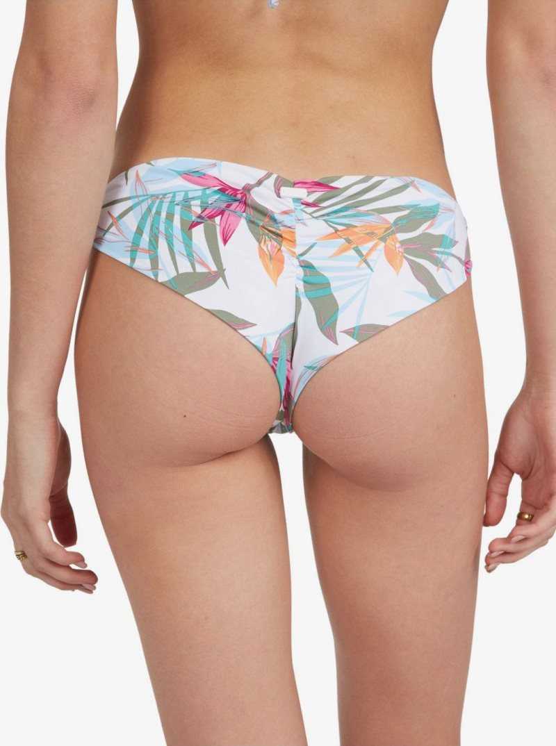 Roxy Beach Classics Cheeky Bikini Bottoms Bright White Floral Of Paradis | KYLFH-6783