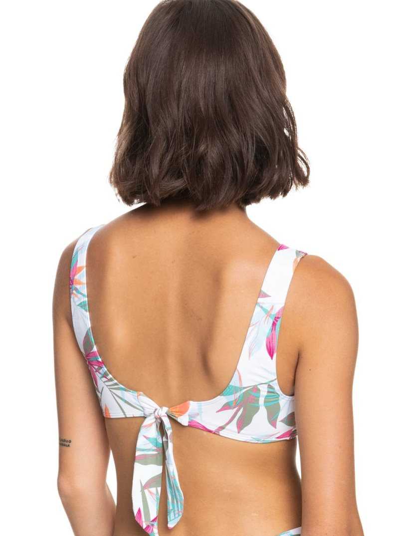 Roxy Beach Classics Elongated Triangle Bikini Top Bright White Floral Of Paradis | AYRPZ-2634