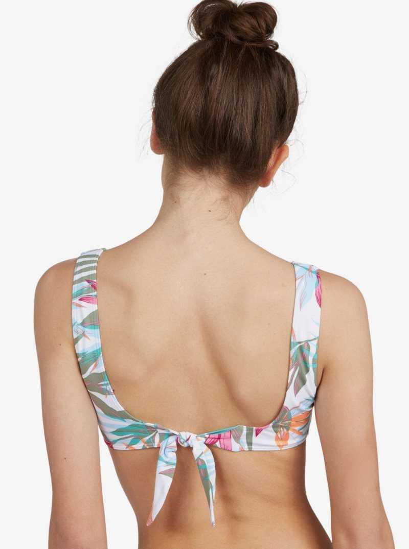 Roxy Beach Classics Elongated Triangle Bikini Top Bright White Floral Of Paradis | AYRPZ-2634