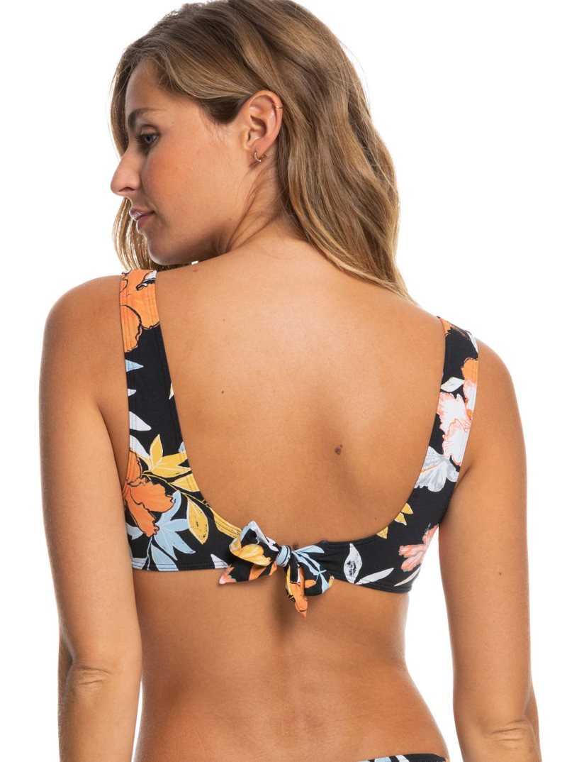 Roxy Beach Classics Elongated Triangle Bikini Top Anthracite S Island Vibes | PVWUC-9402