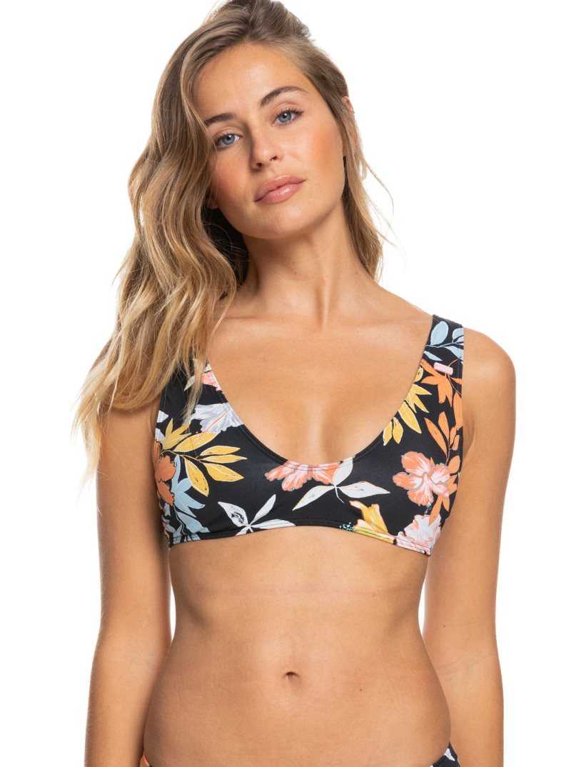 Roxy Beach Classics Elongated Triangle Bikini Top Anthracite S Island Vibes | PVWUC-9402