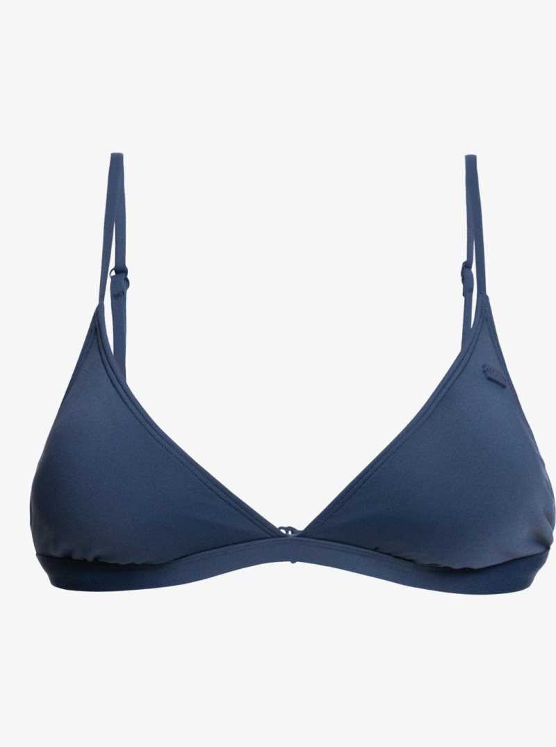 Roxy Beach Classics Elongated Triangle Bikini Top Mood Indigo | VQHDG-8721