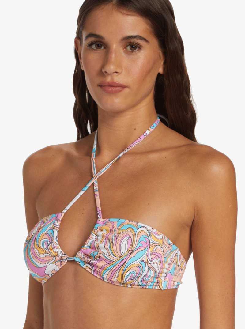 Roxy Beach Classics Fashion Triangle Bikini Top Swirly Daze | VAEMD-0745