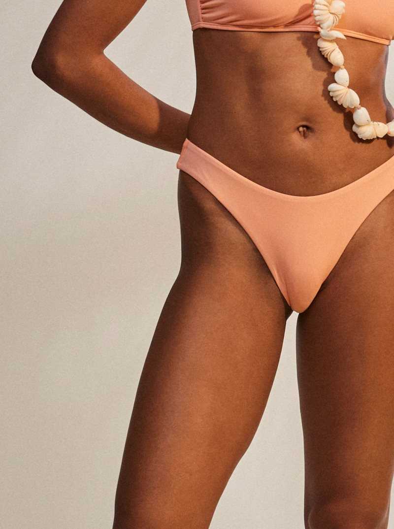 Roxy Beach Classics High Leg Bikini Bottoms Papaya Punch | SVJBR-0312