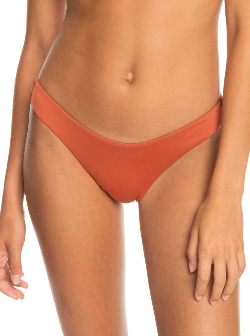 Roxy Beach Classics High Leg Bikini Bottoms Baked Clay | VXOJP-0452