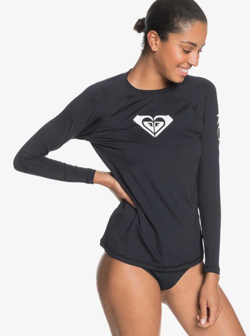 Roxy Beach Classics Long Sleeve UPF 50 Rashguard Anthracite | MQGVD-0271