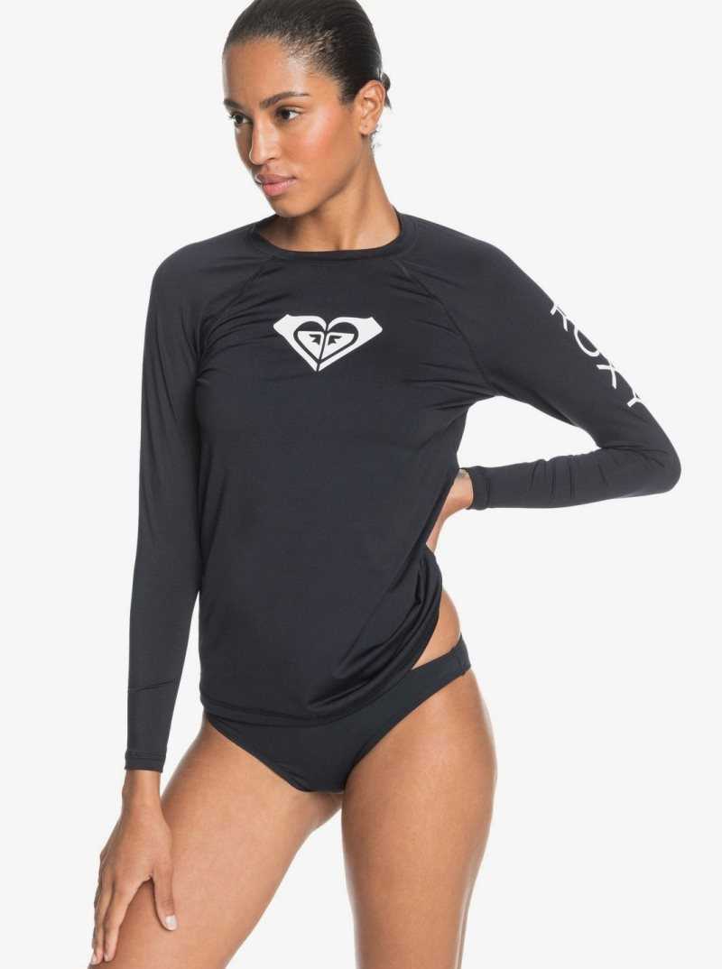 Roxy Beach Classics Long Sleeve UPF 50 Rashguard Anthracite | MQGVD-0271