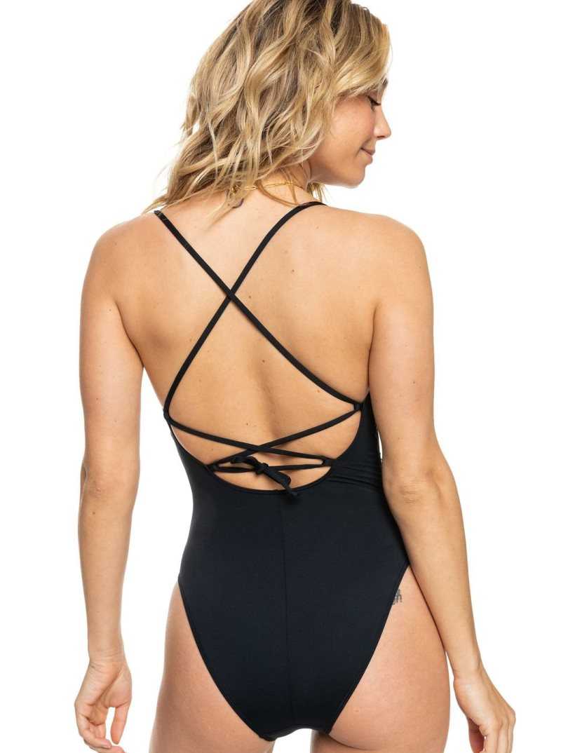 Roxy Beach Classics One-Piece Swimsuit Anthracite | OBFDC-8592