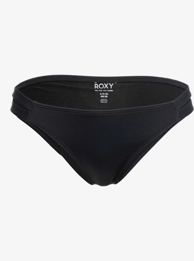 Roxy Beach Classics Regular Solid Bikini Bottoms Anthracite | XAENI-3146