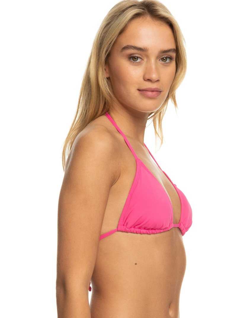 Roxy Beach Classics Tiki Triangle Bikini Top Shocking Pink | KXHLJ-2574