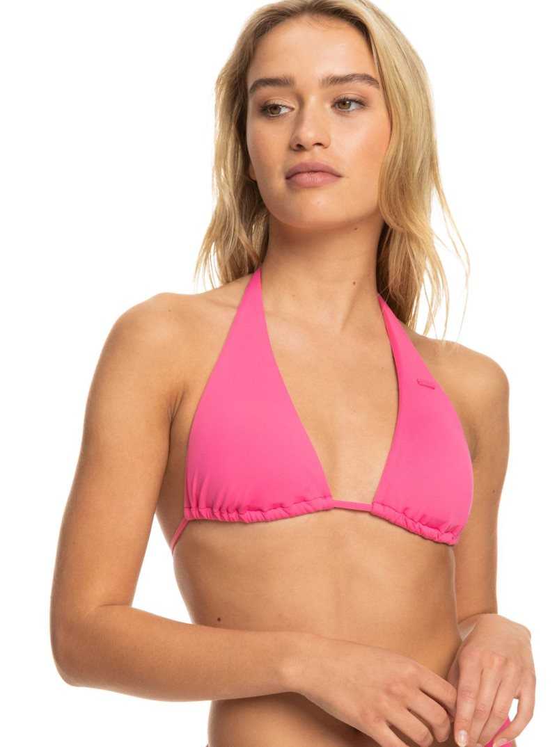 Roxy Beach Classics Tiki Triangle Bikini Top Shocking Pink | WEYIH-8457