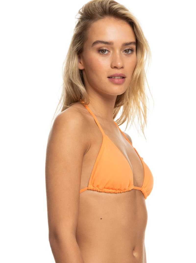 Roxy Beach Classics Tiki Triangle Bikini Top Mock Orange | XGEJH-3826