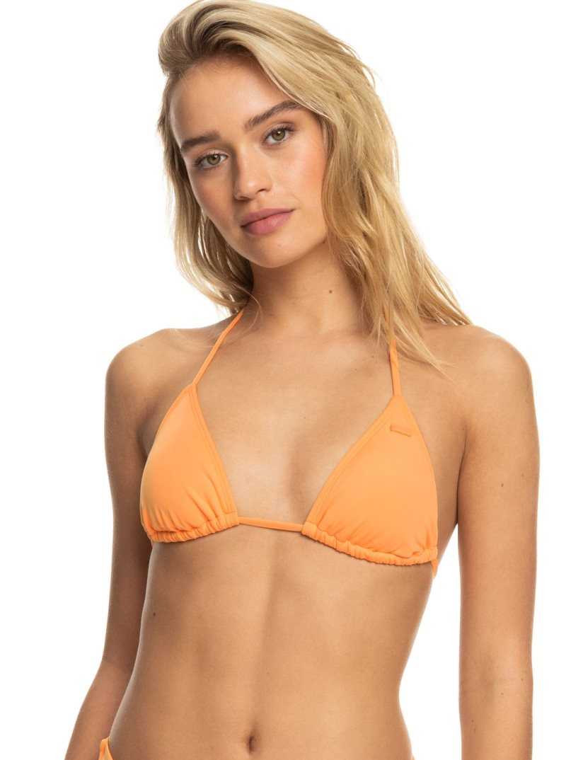 Roxy Beach Classics Tiki Triangle Bikini Top Mock Orange | XGEJH-3826