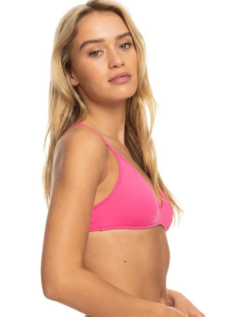 Roxy Beach Classics Triangle Bikini Top Shocking Pink | IZCJS-2314