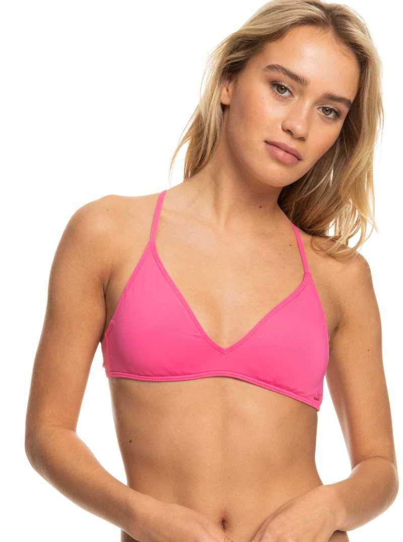 Roxy Beach Classics Triangle Bikini Top Shocking Pink | IZCJS-2314