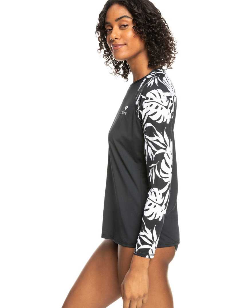 Roxy Beach Long Sleeve UPF 50 Rashguard Anthracite | FCYDU-2491